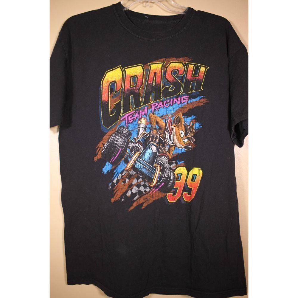 Grunge Style Crash Team Racing T-Shirt - Men's size Large